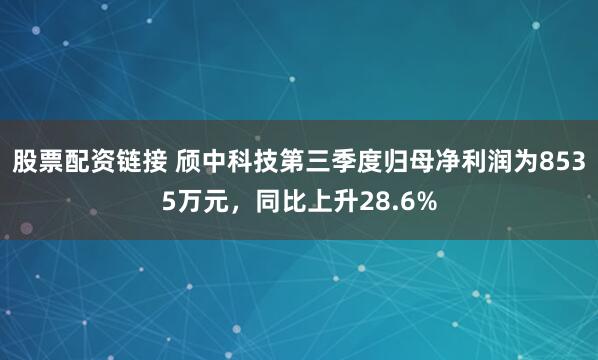 股票配资链接 颀中科技第三季度归母净利润为8535万元，同比上升28.6%